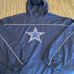 Vintage Reebok Dallas Cowboys 1/4 Zip Windbreaker Hoodie Jacket, X-Large